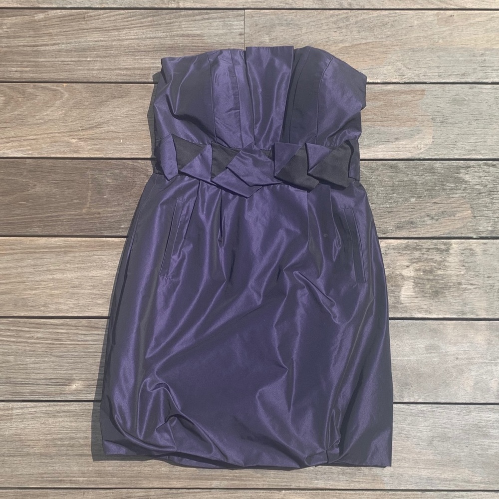 Max & Cleo strapless dark purple dress